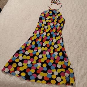 Colorful Polka Dot Strapless Dress